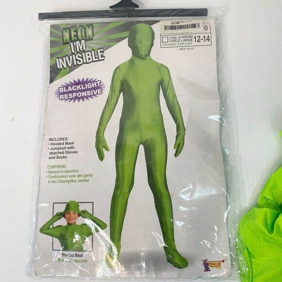 Invisible Man Neon Suit Child Costume Lrg 12-14 - Picture 2 of 10